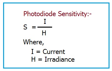光电二极管灵敏度方程，光电二极管灵敏度公式