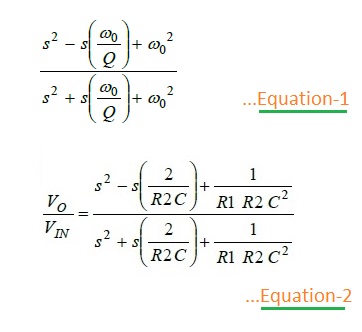 二阶有源滤波器设计方程
