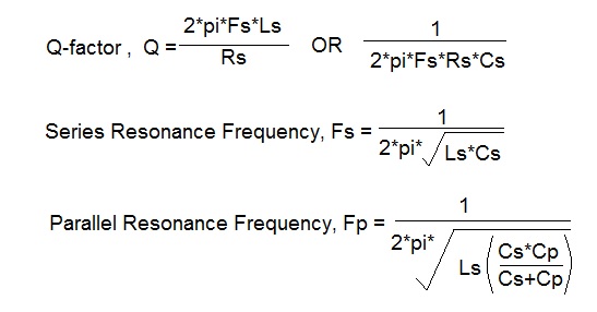 石英公式- q因子，频率